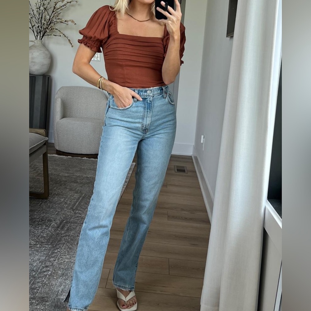 Pleated Squareneck Top